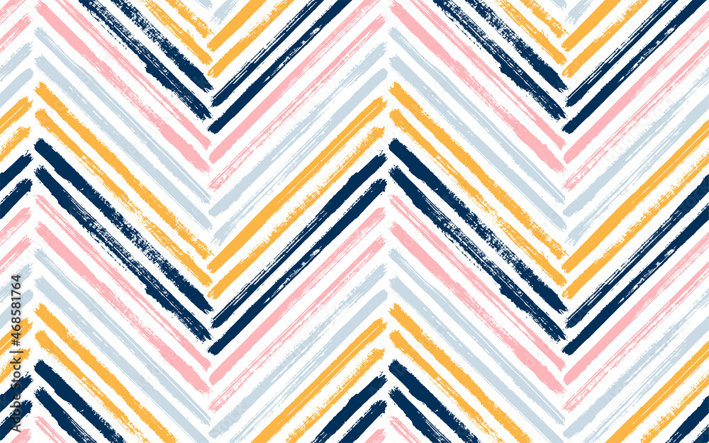 Brush stroke chevron zig zag seamless pattern.