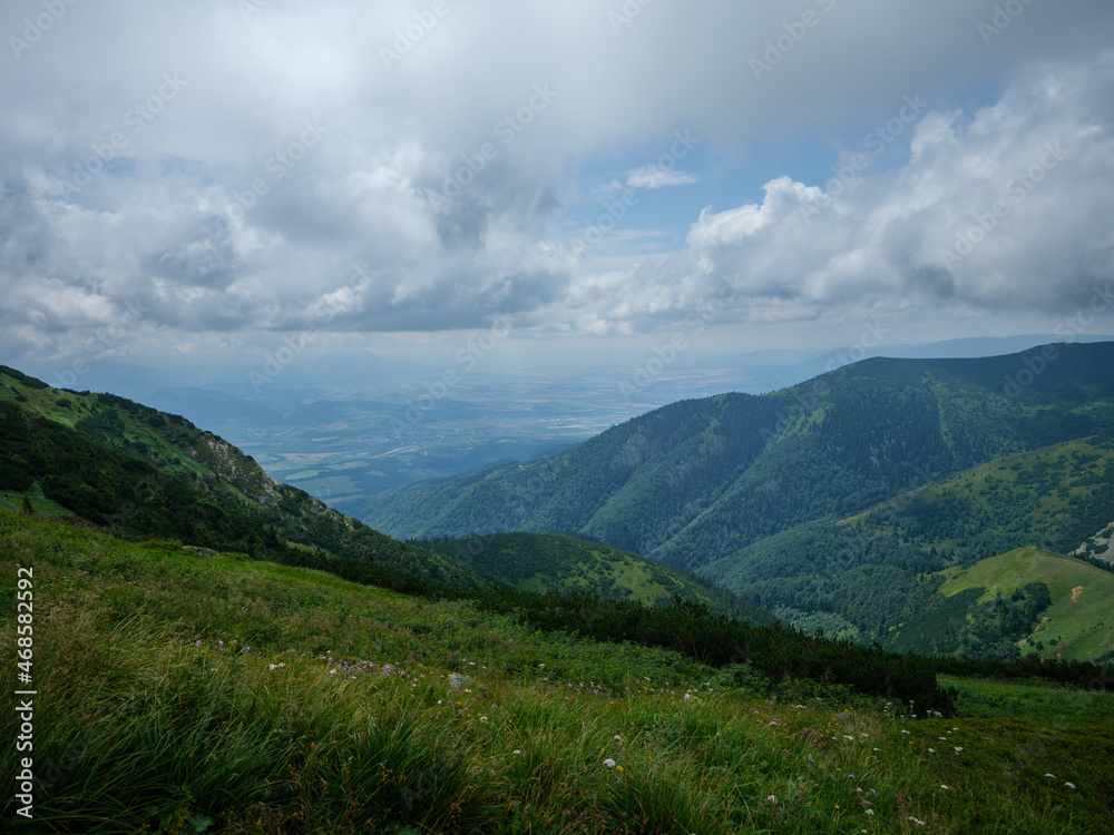misty mountain tops in Slovenia national park misty mountain tops in Slovenia national park