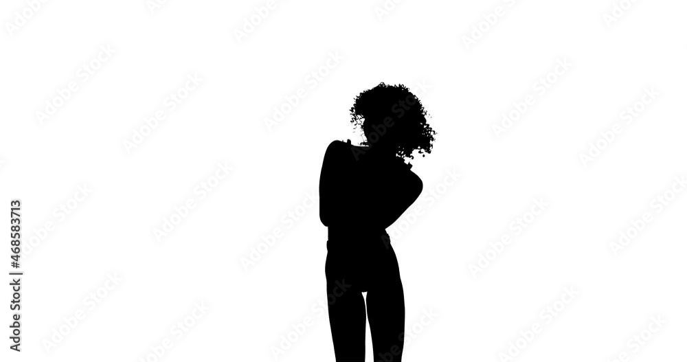 Silhouette of a dancing woman. Isolated on a white background. Silhouette of a dancing woman. Isolated on a white background.