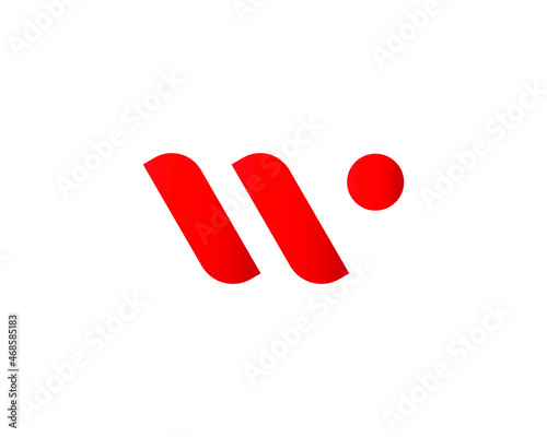 W red logo letter with dot