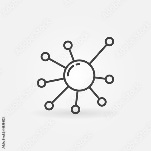 Molecule vector concept icon or sign in thin line style
