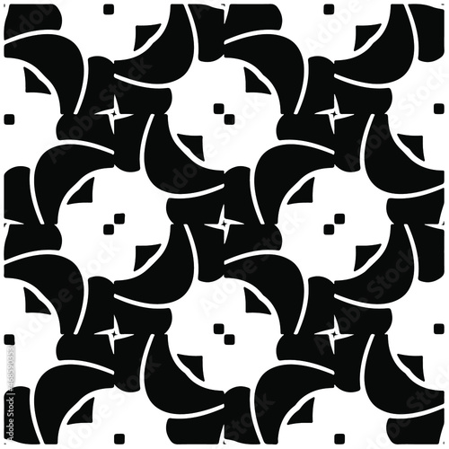 Vector geometric seamless pattern.Modern geometric background with abstract shapes.Monochromatic Repeating Patterns.Endless abstract texture.black and white image for design.