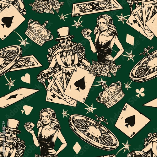 Casino vintage seamless pattern