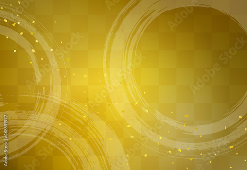 和風背景 市松模様と波紋のテクスチャ