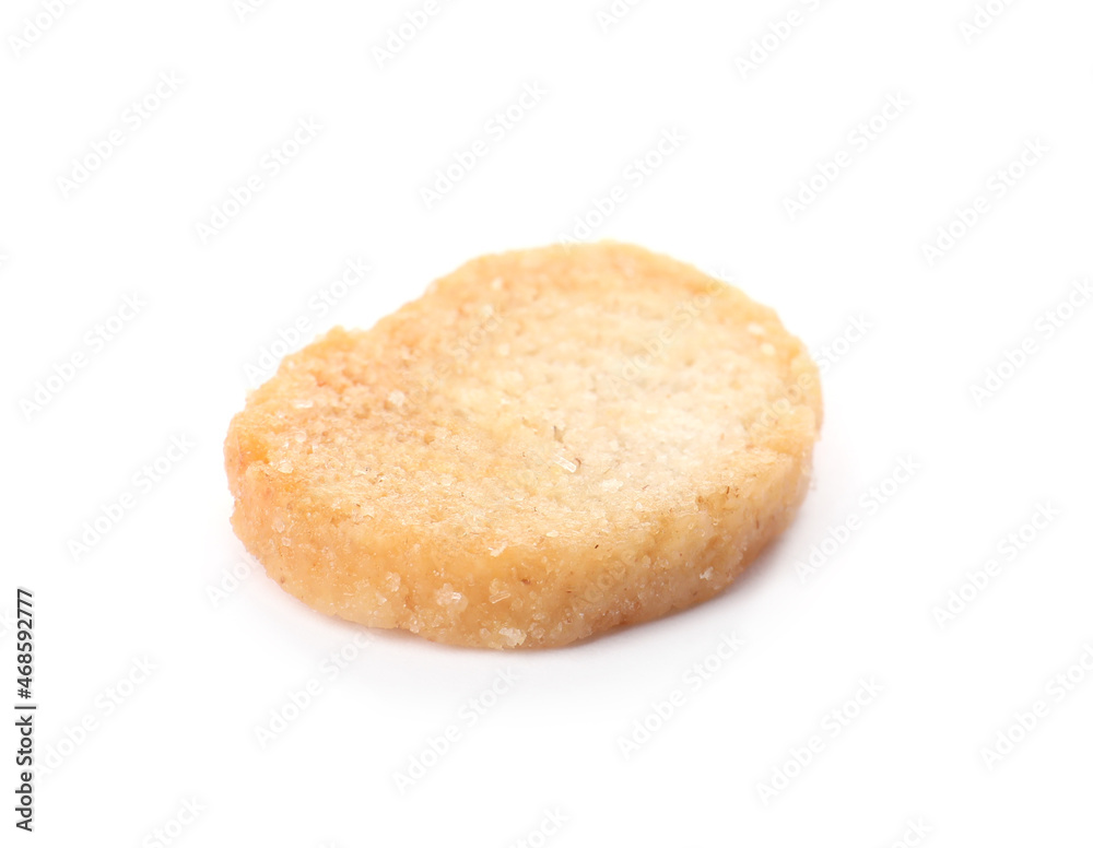 One delicious crispy rusk isolated on white One delicious crispy rusk isolated on white