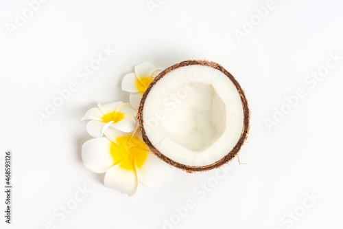 coconut with flower