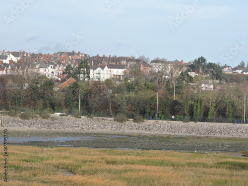 Seaside town beach view