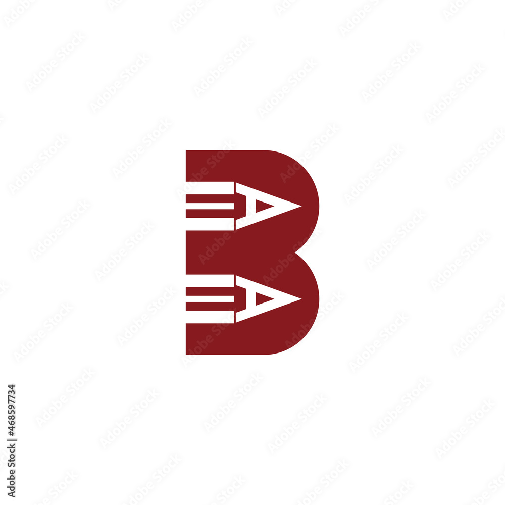 letter b pencil education shape learning symbol logo vector letter b pencil education shape learning symbol logo vector
