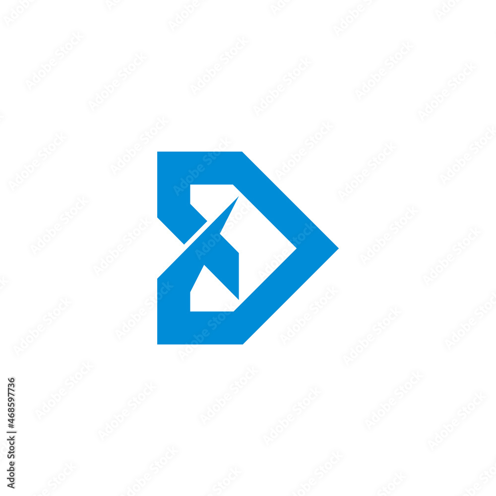 letter xd simple linked geometric logo vector letter xd simple linked geometric logo vector