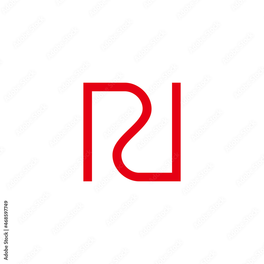 letter rn simple red geometric line curve logo vector letter rn simple red geometric line curve logo vector