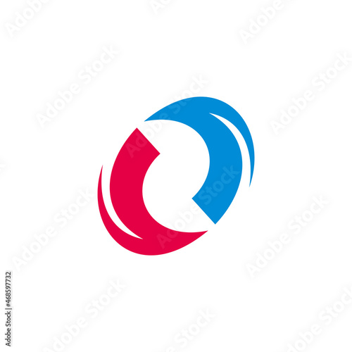 two motion swoosh geometric arrows design colorful logo vector