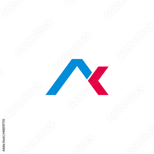 letter ak simple geometric line arrow simple logo vector