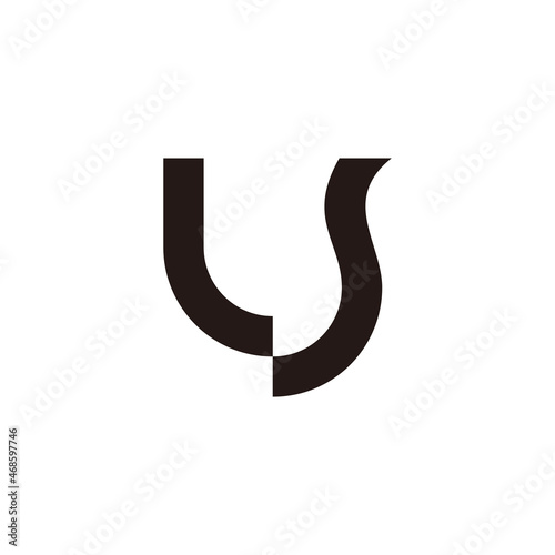 abstract letter l s simple geometric curves line flat logo vector