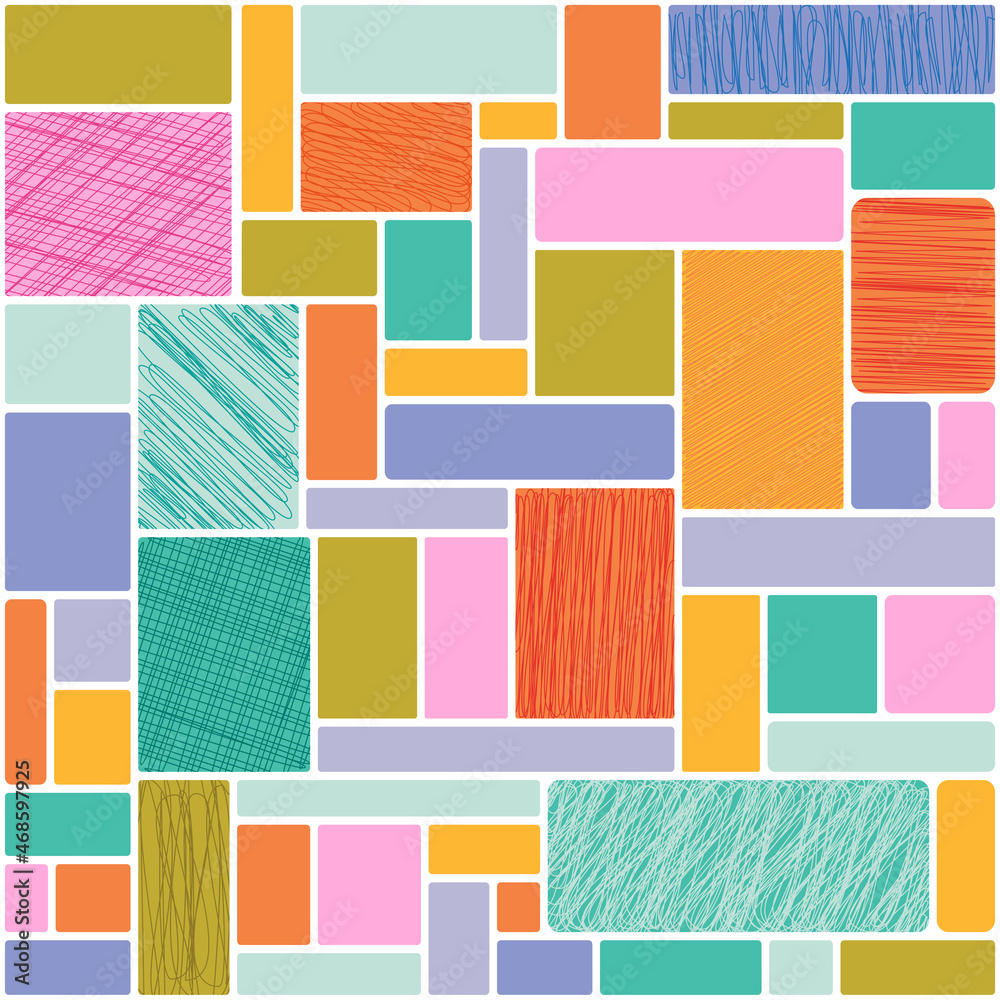 Abstract geometric background from multicolored rectangles