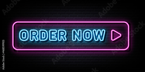 Order now neon signs vector. Design template neon sign