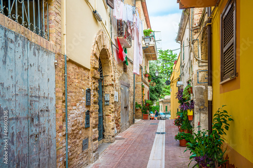 Fototapeta Naklejka Na Ścianę i Meble -  Streets and alleys in old town of Citta Sant Angelo, province of Pescara, Abruzzo, Italy, one of 'Borghi piu belli d'Italia' (Most Beautiful Villages in Italy)