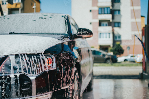 The hood of the Volkswagen Passat is full of foam