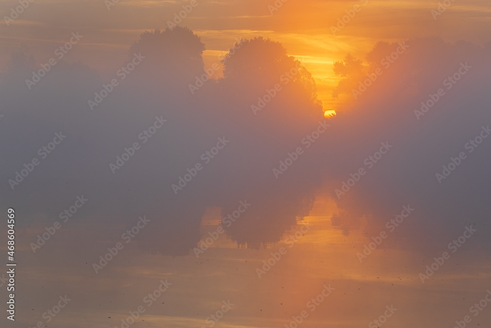 sunrise over the lake