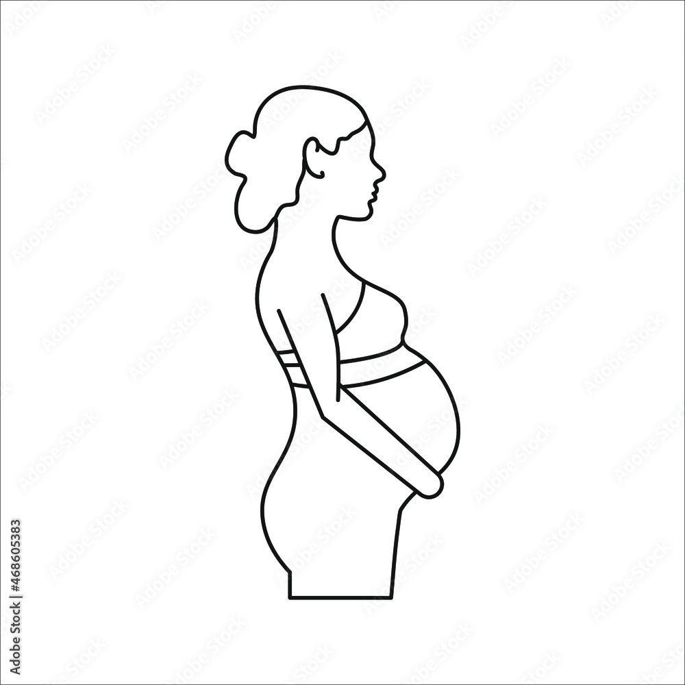 Vector pregnant woman icon. design element for hospital site on white background Vector pregnant woman icon. design element for hospital site on white background