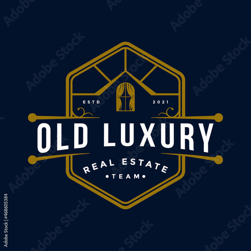 old real estate company logo  emblem vintage style