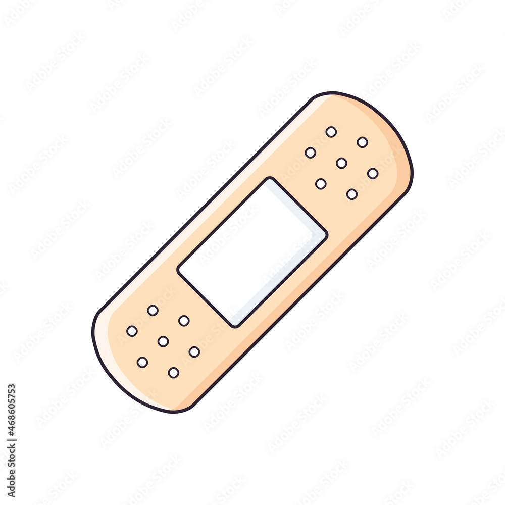 Medical plaster adhesive bandage isolated cartoon vector icon Medical plaster adhesive bandage isolated cartoon vector icon