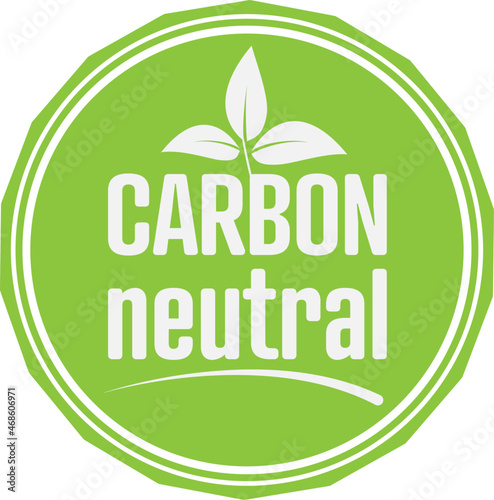 green CARBON NEUTRAL label or seal vector illustration