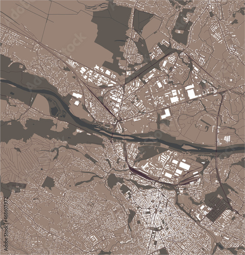map of the city of Chernivtsi, Ukraine