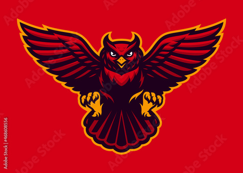Owl Vector Mascot, Sports Emblem