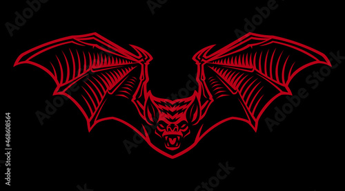 Bat Vector Mascot, Sports Emblem