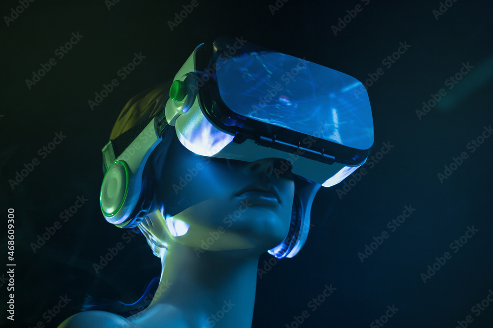 Female mannequin with VR headset Stock Photo Adobe Stock