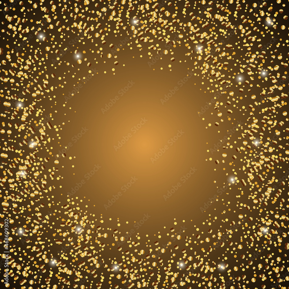 Golden Christmas background, festive gold background, gold confetti, gold sequins