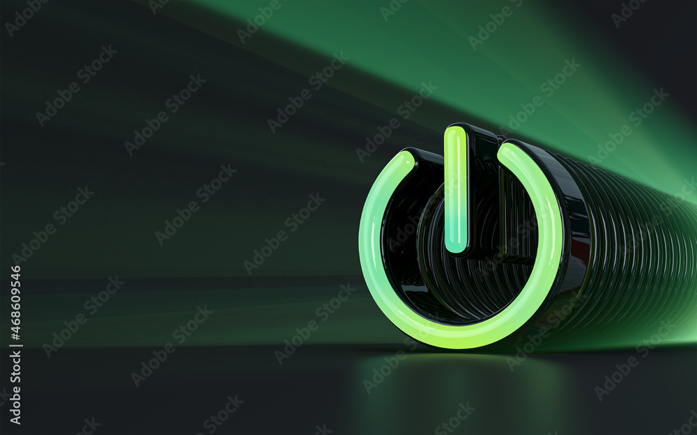 power sign iconic background sunray realistic look symbol for social ...