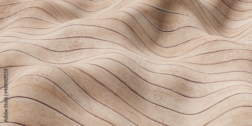 Fototapeta Naklejka Na Ścianę i Meble -  swaying wooden planks background abstract wave plank texture wood texture 3d illustration
