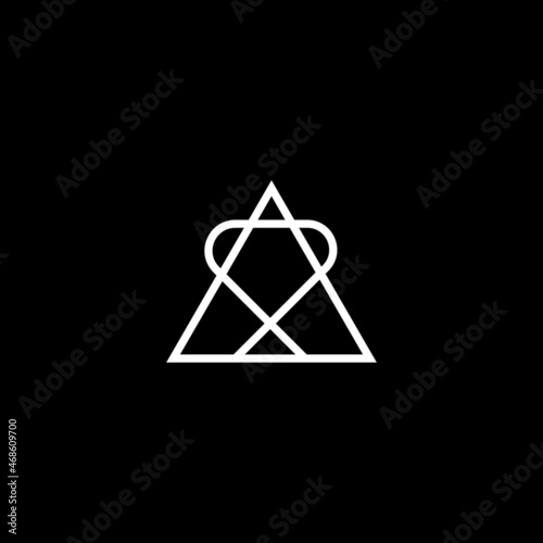 Professional elegant latest artistic letter A AX XA logo icon  black and white color