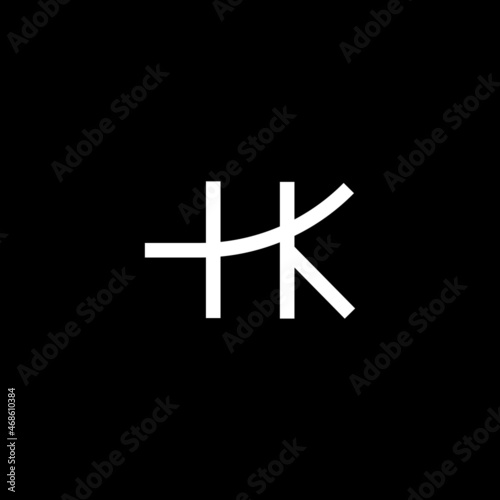 Professional elegant latest artistic letter HK KH logo icon  black and white color