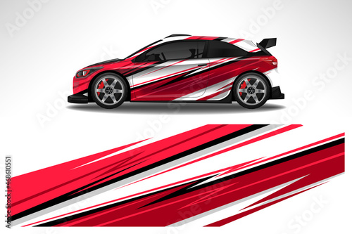 Car wrap design race livery vehicle vector. Graphic abstract stripe racing background kit designs for vehicle  race car  rally  adventure and livery