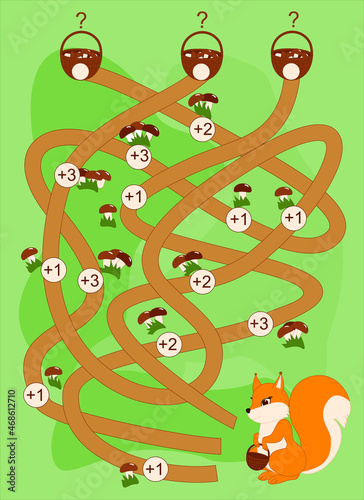 Maze game for kids. Find right way. Puzzle.