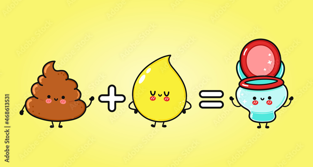 Cute, funny happy turd, drop of urine and toilet character. Vector hand drawn cartoon kawaii characters, illustration icon. Funny cartoon turd, drop of urine and toilet friends concept Cute, funny happy turd, drop of urine and toilet character. Vector hand drawn cartoon kawaii characters, illustration icon. Funny cartoon turd, drop of urine and toilet friends concept
