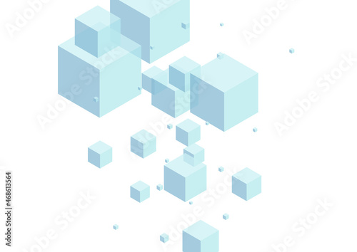 Gray Cube Background White Vector. Geometric Set Card. Monochrome Polygon Modern Illustration. Clean Template. White Graphic Box. © Vlada Balabushka