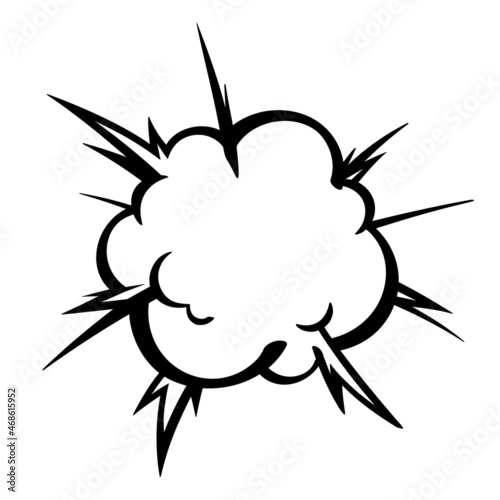 爆発の煙のイラスト_アメコミ風