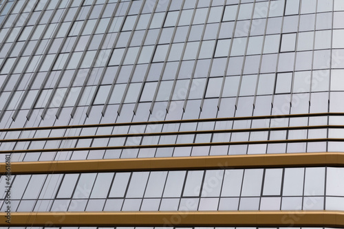 windows of a modern stylish office, view from the outside of the building