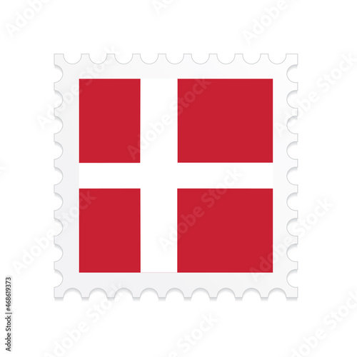 Denmark flag postage stamp on white background. Vector illustration eps10.