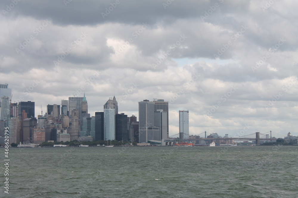 New York Skyline Statue of Liberty