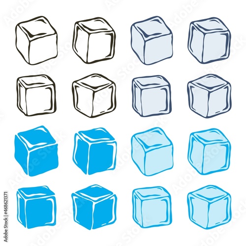 vector transparent ice cube chunks