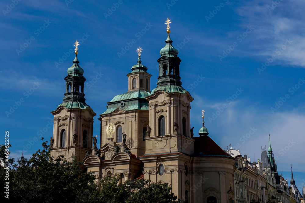 the Church of St. Nicholas in the Prague Meridian square in downtown