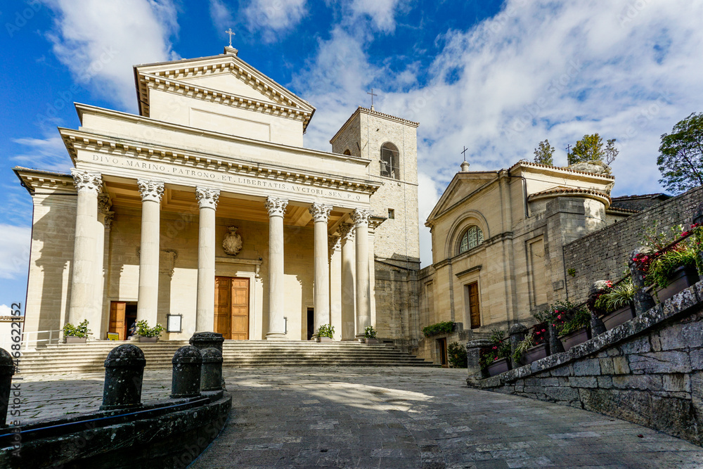 view of the Basilica de San Marino church in the capital