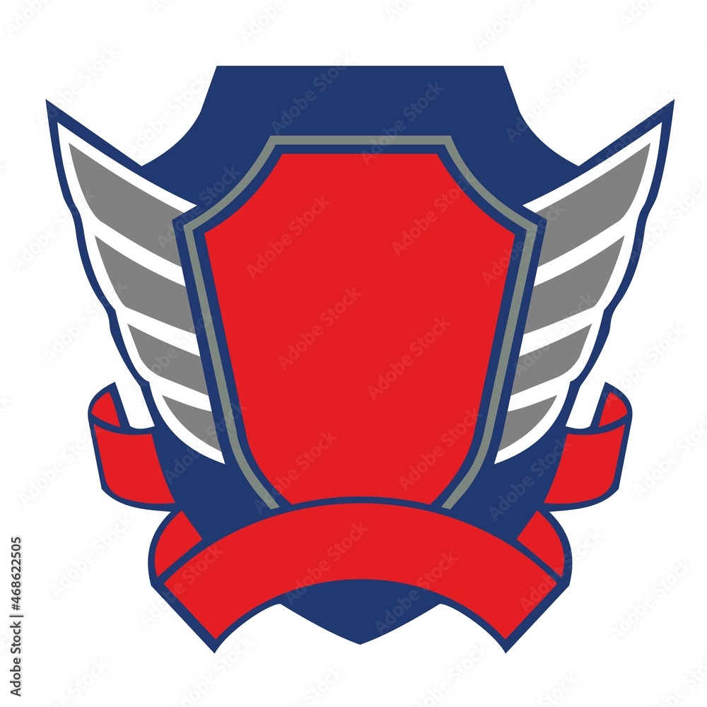 blank wing and shield emblem vector design blank wing and shield emblem vector design