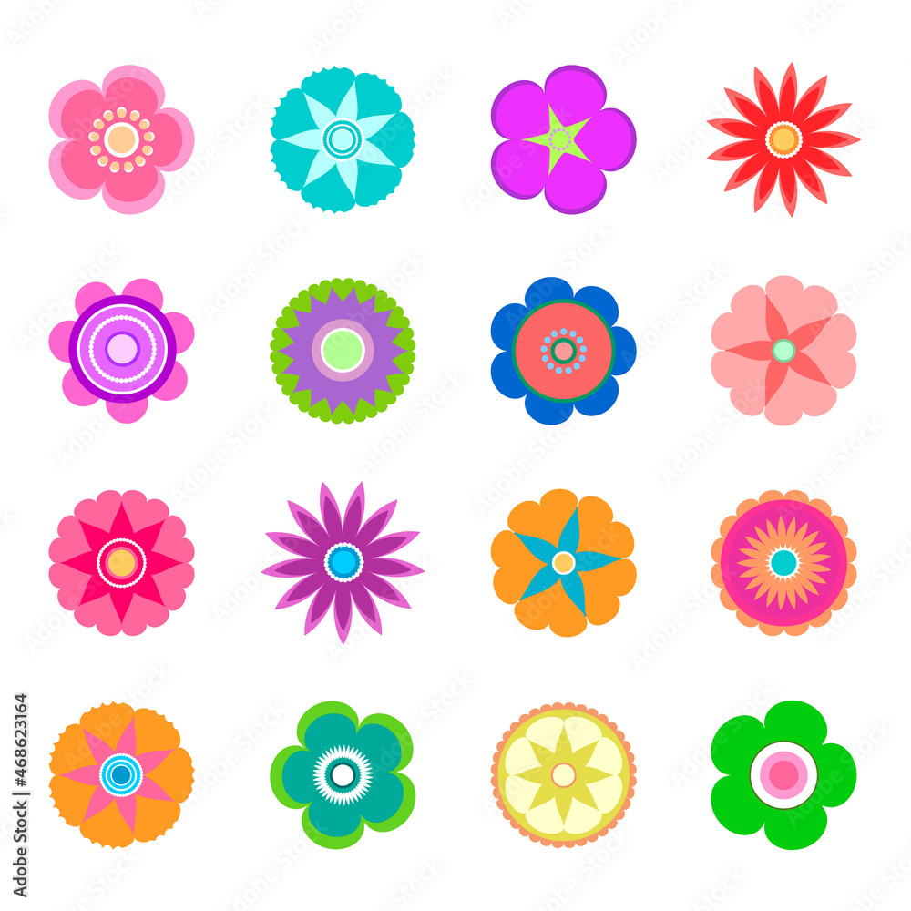 set of flowers set of flowers