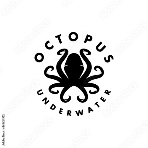 Octopus Logo, Design, Image, Underwater, Diving, Scuba, Vector