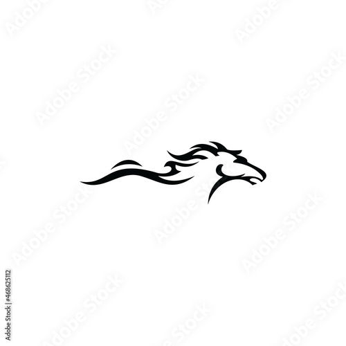 Elegant silhouette horse head logo